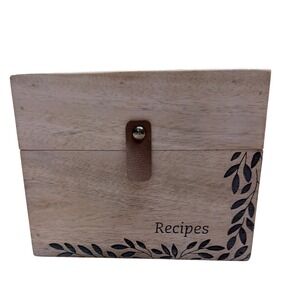 Mary & Martha Recipe Box Sincere Hearts Mango Wood Farmhouse New in Box